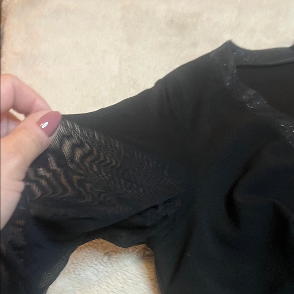 Elegant and Sexy Black Long Sleeve Dress Mesh and Glitter with Stretch sz 1X - Picture 4 of 11